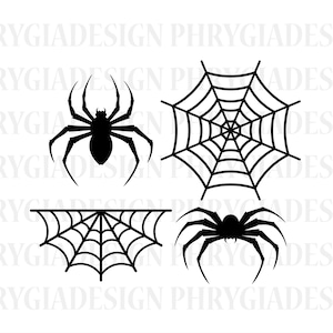 Spider Web Svg , Spider Svg , Spider Web Cut Files , Spider Web Half Svg , Digital Download , Instant Download