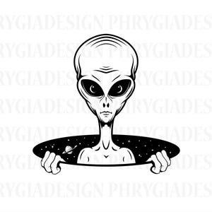 Alien SVG, Alien Clipart, Alien Shirt, Weltraum, Planet, Alien Sublimationsdesign, digitaler Download, Sofort-Download