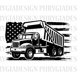 US Dump Truck Svg , Construction Svg , Heavy Equipment Svg , Truck Svg , Dump Truck Clipart , Trucking Svg , Truck Png , Digital Download