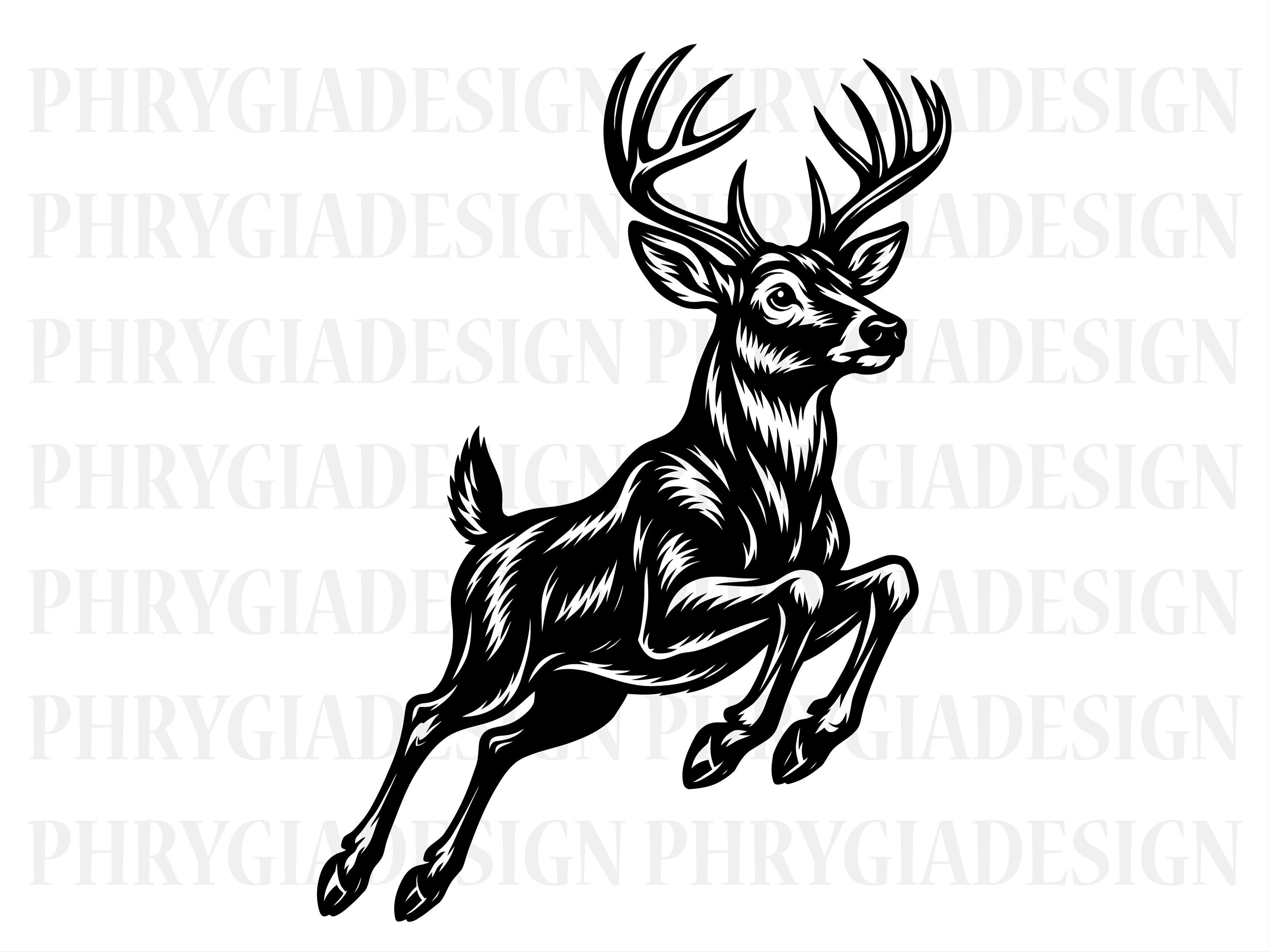 White Tailed Deer Jumping Svg , Deer Hunting Svg , Buck Hunting Svg ...