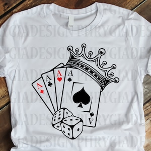 Karty do gry Svg Png, Asy Svg, Poker Png, Karty do pokera Svg, Royal Flush Svg, Karty Clip Art, Pobieranie cyfrowe, Natychmiastowe pobieranie