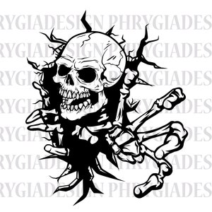 Skeleton Coming Out Of Wall Svg , Skull Svg , Skeleton Svg , Skull Clipart , Skull Shirt Svg , Skull Sublimation , Digital Download