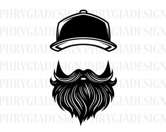Beard Man With Dad Hat Svg , Beard Man Svg ,  Dad Life Svg , Badass Beard Dad Svg , Dad Hat , Beard Man Svg , Instant Download