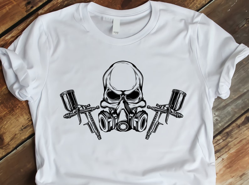 Skull With Paint Spray Guns Svg Png Paint Spray Gun Svg Etsy