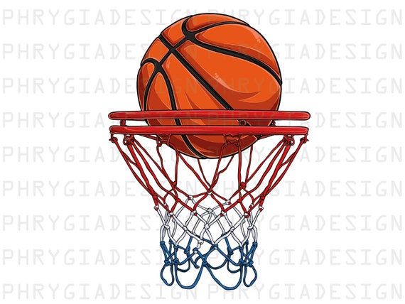 basketball hoop and ball clipart image