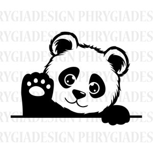 Panda mirando svg , lindo panda svg , panda svg , bebé panda svg , lindo animal svg , animal svg , panda clipart , panda camisa svg , panda png