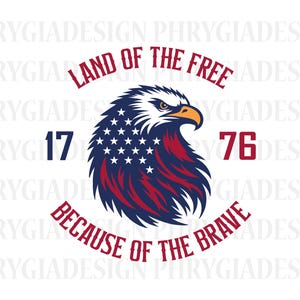 Land Of The Free Because Of The Brave Svg , American Eagle Shirt Svg , 4th Of July Svg , Patriotic Svg , Independence Day Svg Png