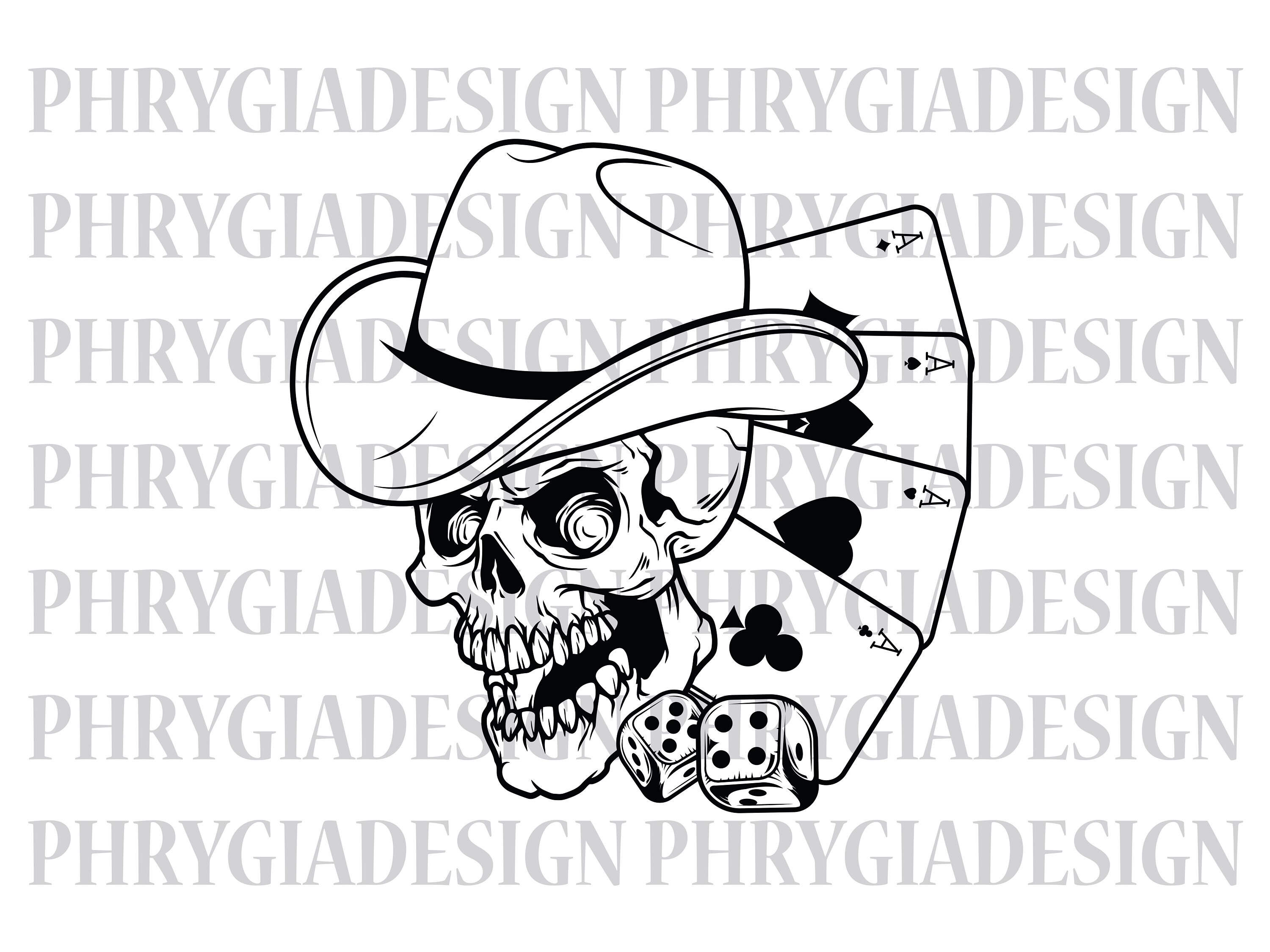 Skull Gambler Svg , Cowboy Skull Svg , Playing Cards Svg Skull Gambler Svg , Cowboy Skull Svg , Playing Cards Svg