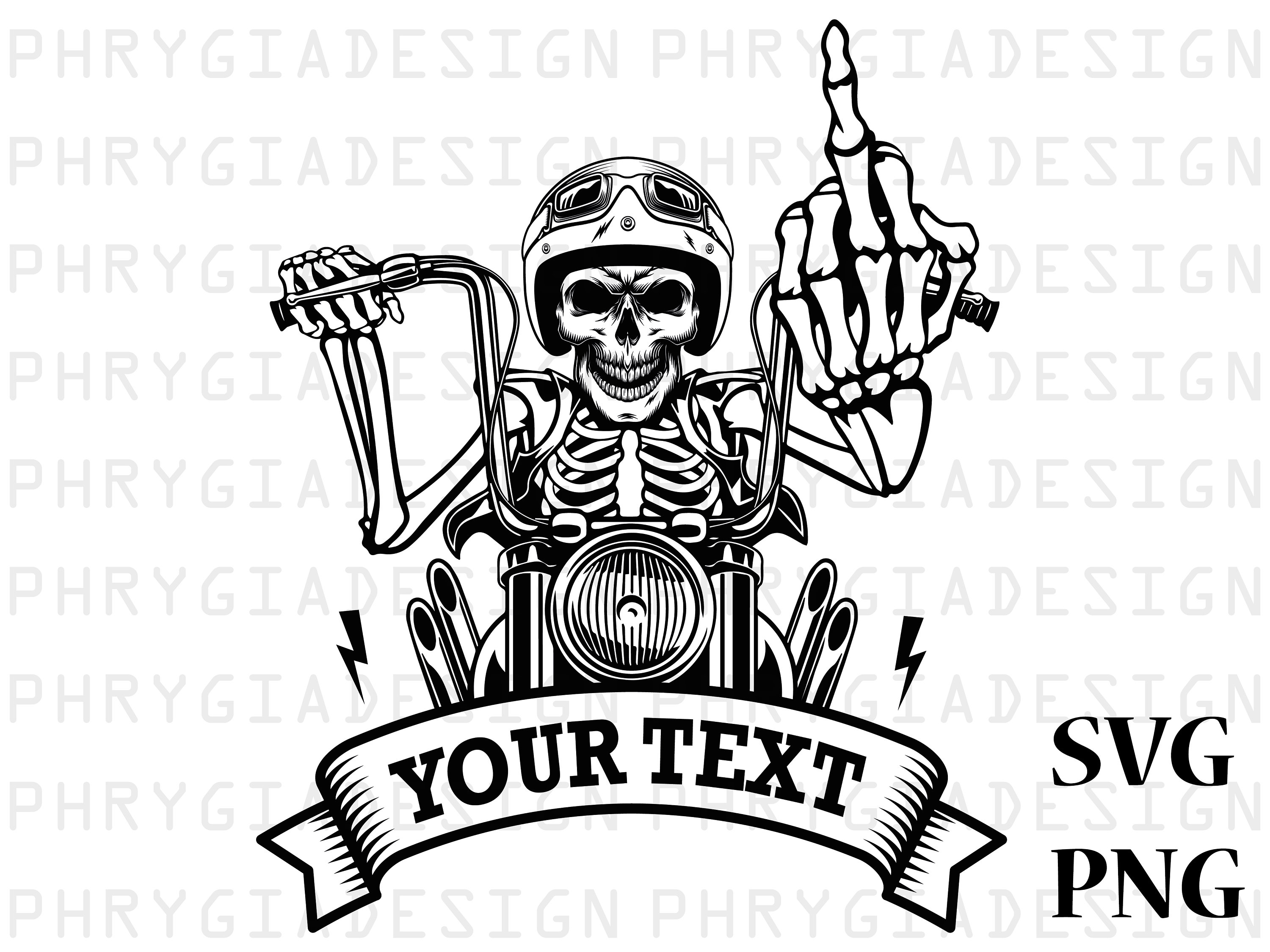 Motorcycle Rider Svg Png Skeleton Middle Finger Motorcycle Etsy Canada