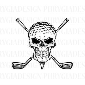 Golf Skull Svg , Golf Svg Png , Golfing Svg , Golf Ball Svg , Golf Clipart , Golf Mom Svg , Skull Golf Svg  , Golf Shirt Svg