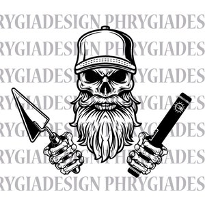 Skull Mason Svg , Mason Svg , Skeleton Mason Svg , Mason Png , Mason Dad Svg , Construction Svg , Contractor Svg , Home Builders Svg