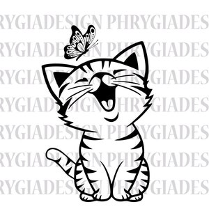 Cute Cat Svg , Cat Svg , Baby Cat Svg , Kitten Svg , Cat Silhouette , Butterfly Svg , Kitty Svg , Cat Head Svg , Cat Face Svg , Cat Clipart