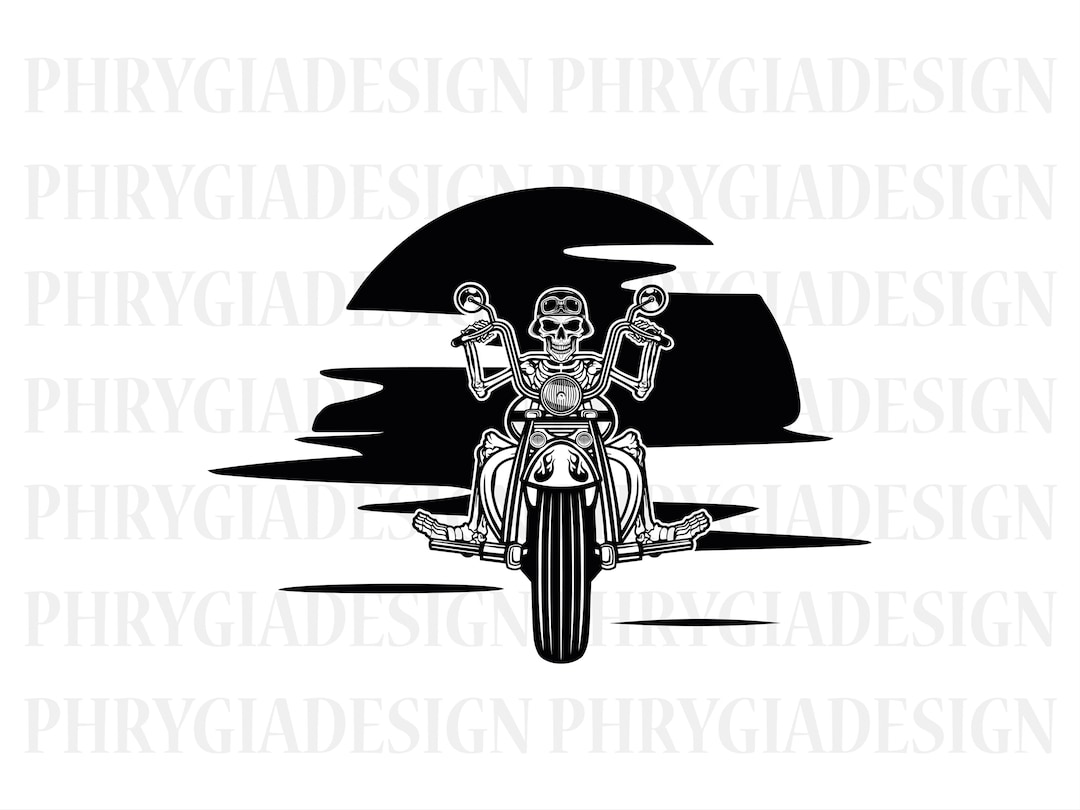 Motorcycle Rider Svg Png , Skull Biker Svg , Motorcycle Svg , Skeleton ...