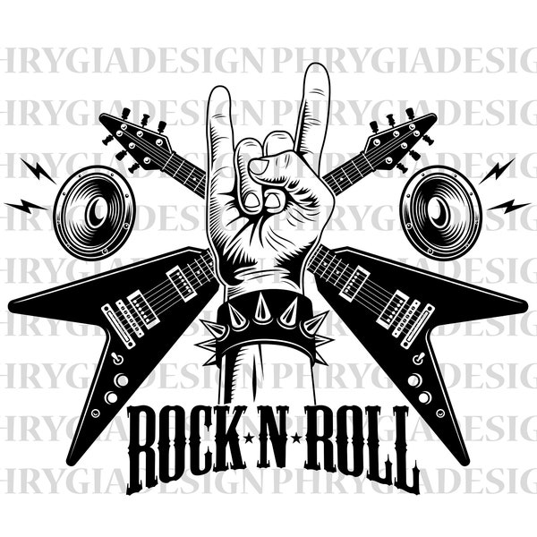 Rock And Roll Svg Png , Rock And Roll Music Svg , Rock Hand Sign Svg , Heavy Metal Svg , Digital Download , Instant Download