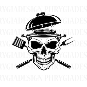 Griller la tête de mort Svg, Griller Svg, Griller Svg chemise, tête de mort Svg, Grill Master Svg, Griller Svg, Cuisine Svg, Téléchargement numérique