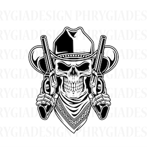 Cowboy schedel Svg, schedel in cowboyhoed Svg, western cowboy Svg, westerse schedel Svg, cowboy Clipart, cowboy Svg, westerse Svg, schedel Svg