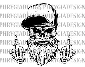 Skull Middle Finger Svg Png , Skull Svg , Skeleton Svg , Skull Shirt Svg , Skull Clipart , Digital Download , Instant Download