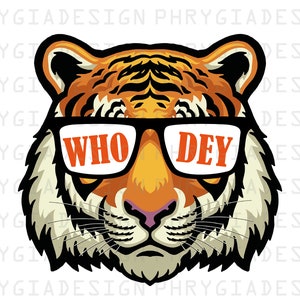 Who Dey Tiger Png , Who Dey Png , Tiger Clipart , Bengals , Tiger Sublimation , Digital Download , Instant Download