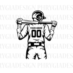 Baseball Player Svg , Personalized Name Svg , Baseball Dad Svg , Baseball Png , Baseball Player Clipart , Baseball Cutfile , Baseball Vector