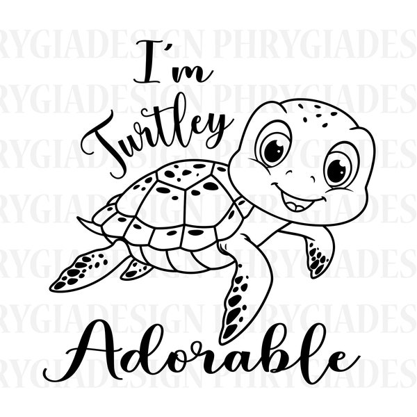 Turtley Adorable Svg , Baby Girl Svg , Cute Baby Turtle Svg , Turtle Svg , Sea Turtle Svg , Baby Turtle Svg , Turtle Png , Turtle Clipart