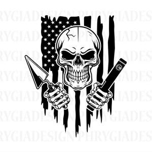 US Skull Mason Svg , Mason Svg , Contractor Svg , Skeleton Mason Svg , Construction Svg , Home Builders Svg , Mason Png , Mason Dad Svg