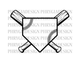 Home Plate Svg Png , Baseball Svg , Cross Bats Svg , Baseball Softball Svg , Baseball Mom Svg , Digital Download , Instant Download