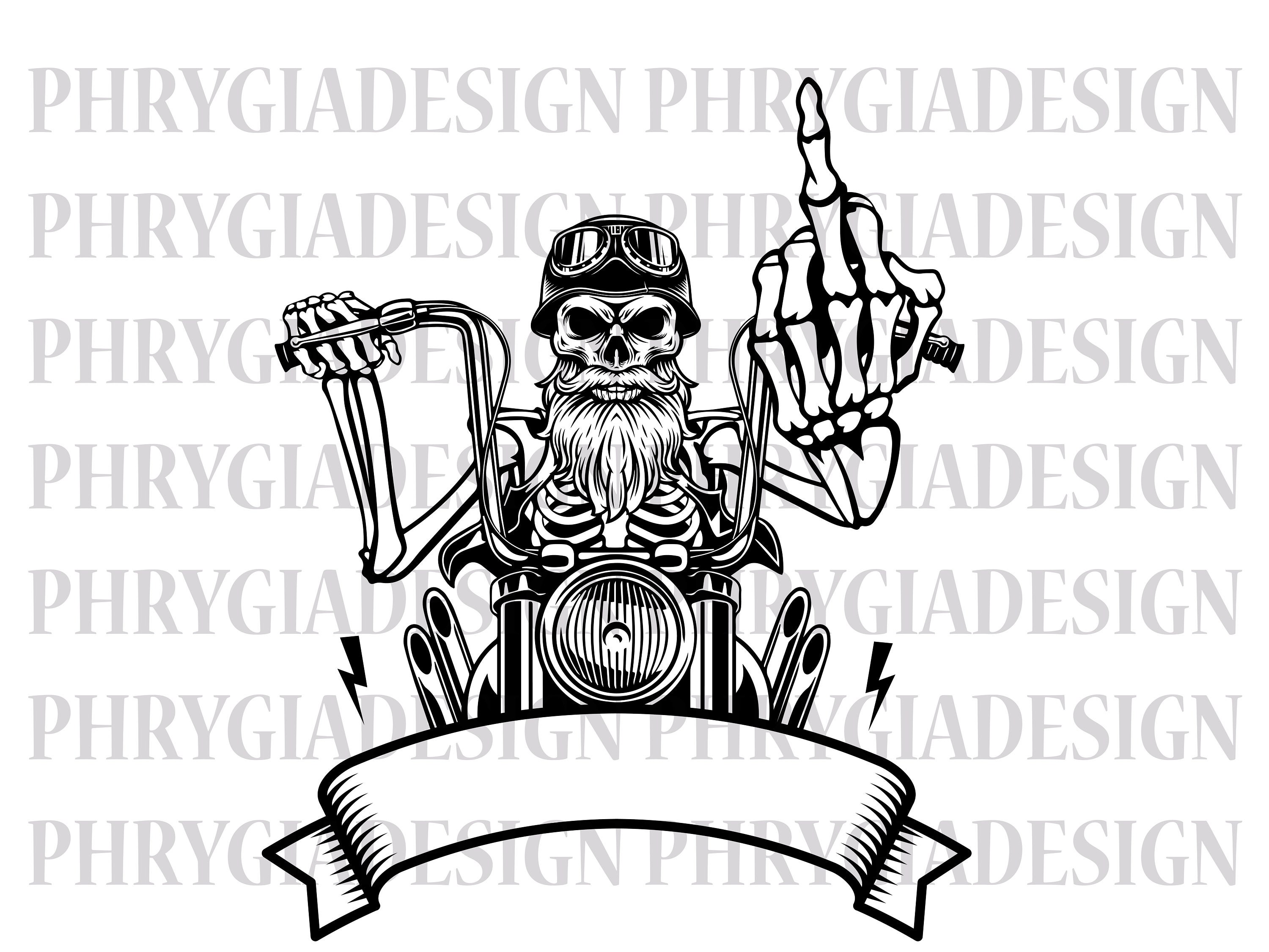 Motorcycle Rider Svg Png , Motorcycle Skull Svg , Skeleton Middle