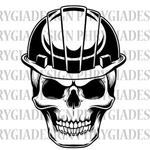 Skull With Hard Hat Svg Png , Construction Svg , Engineer Svg , Construction Shirt , Digital Download , Instant Download