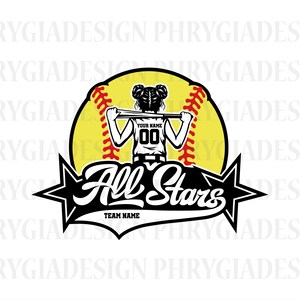 All Stars Svg Png , Softball Player Svg , Softball Cutfile , Softball Svg , Personalized Name Svg , Softball Mom Svg , Baseball Player Svg