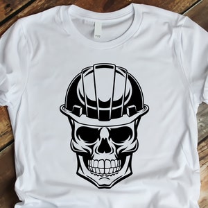 Skull With Hard Hat Svg Png , Construction Svg , Construction Shirt ...