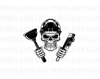Plumber Skull Svg , Plumber Svg , Pipefitter Skull Svg , Plumber Shirt , Plumber Repair Svg , Skull Svg , Plumber Clipart , Plumber Png