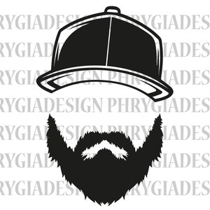 Barbe homme avec papa chapeau Svg, papa vie, Svg badass barbe papa, barbe homme Svg, chapeau papa, barbe homme Svg, téléchargement numérique