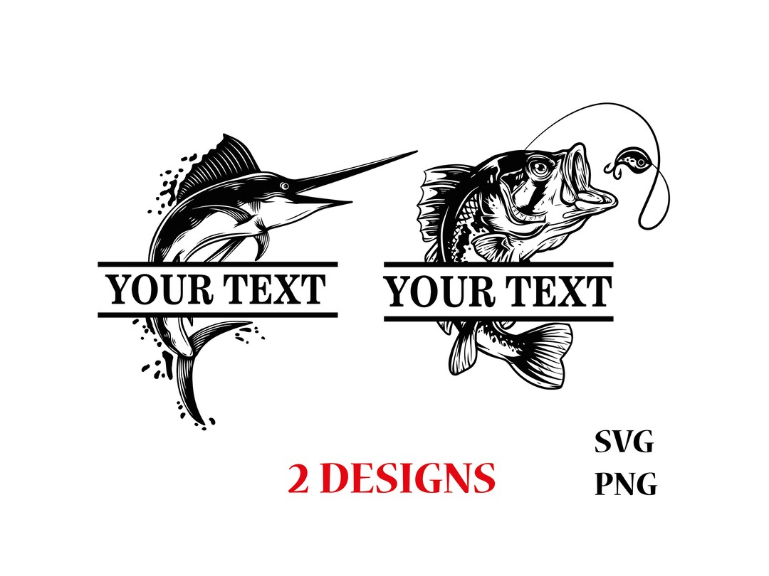 Bass Fishing Monogram Svg Png , Marlin Fishing Name Svg , Marlin Fish
