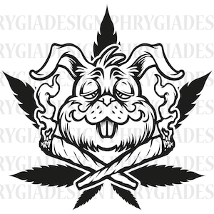 High Bunny Smoking Weed Svg Png , Cannabis Svg , High Bunny Svg , Digital Download , Instant Download