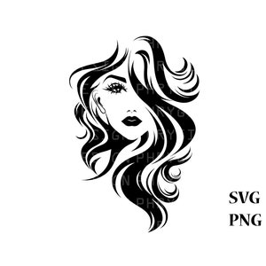 Beautiful Woman Svg Png , Woman Silhouette Svg , Woman Face , Hair Svg , Girl Svg , Face Svg , Digital Download , Instant Download