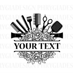 Split Monogram Hair Salon Svg , Hair Salon Svg , Hairdresser Svg , Floral Hair Salon Svg , Hair Stylist Floral Split Frame Svg