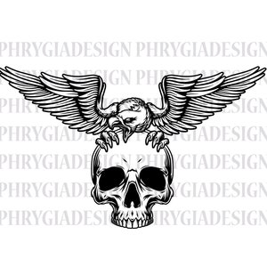 Eagle Skull Svg . Eagle Svg , Eagle Clipart , Eagle Cutfile , Skull Svg , Halloween Svg , Animal Svg , Eagle Instant Download | Eagle Png