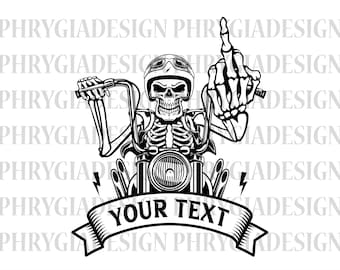 Motorcycle Rider Svg Png , Skeleton Middle Finger , Motorcycle Svg , Motorcycle Skull Svg , Chopper Svg , Motorcycle Skeleton Svg