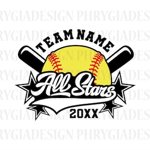 All Stars Softball Svg , All Stars Baseball , Softball Player Svg , Softball Svg , Personalized Name Svg , Softball Mom Svg , Baseball Svg