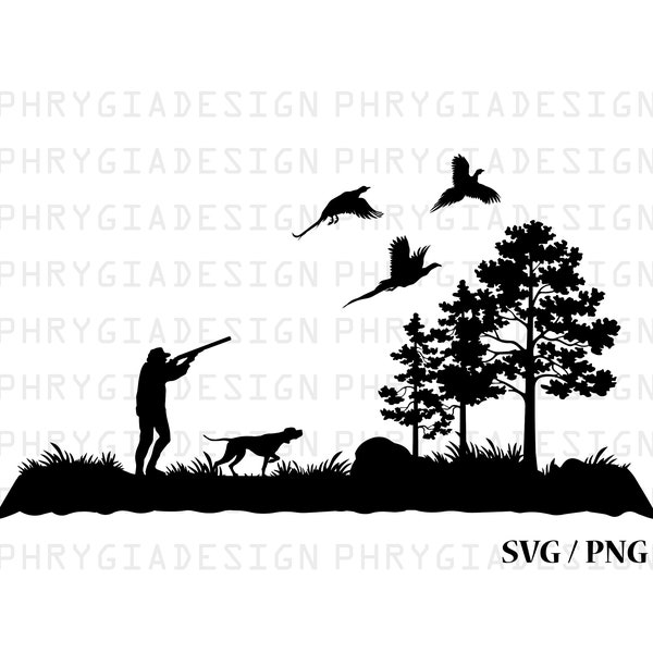Pheasant Hunter Svg , Hunting Dog , Pheasant Hunting Svg , Pheasant Svg , Hunting Clipart , Bird Hunting Svg , Hunting Season Svg