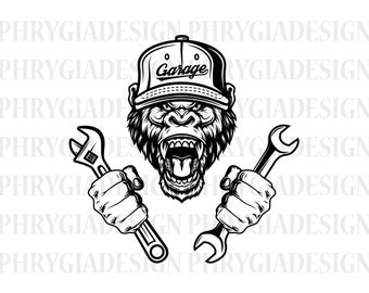 Gorilla Mechaniker geschnitten Datei