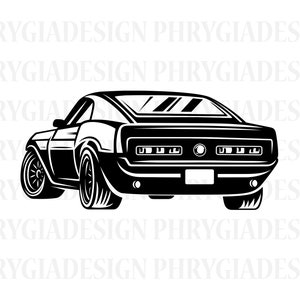 Muscle Car Svg , Muscle Car Clipart , Muscle Car Png , Retro Car Svg , Vintage Car Svg , Automobile Svg , Old Car Svg , Classic Car Svg