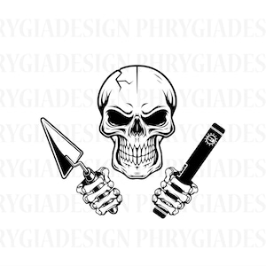 Skull Mason Svg , Mason Svg , Skeleton Mason Svg , Mason Png , Mason Dad Svg , Construction Svg , Contractor Svg , Home Builders Svg