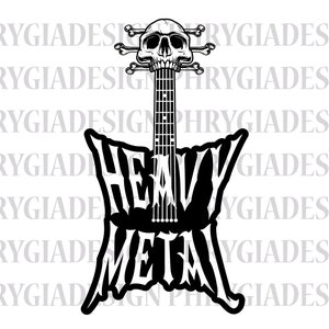 Heavy Metal Svg , Metal Music Svg , Death Heavy Metal Svg , Electric Guitar Svg , Guitar Svg , Guitar Skull Svg , Guitarist Svg