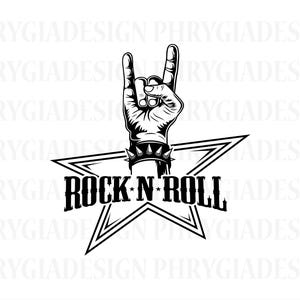 Rock And Roll Svg Png , Rock And Roll Music Svg , Rock Hand Sign Svg , Heavy Metal Svg , Music Svg , Digital Download , Instant Download