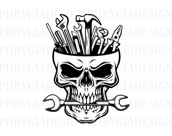 Schädel Mechaniker geschnitten Datei