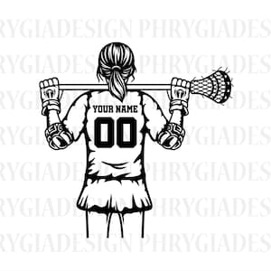 Weiblicher Lacrosse-Player-Svg Png, personalisierter NamensSvg, Lacrosse-Mädchen-Svg, Lacrosse-Mama-Svg, Lacrosse Clipart, Lacrosse Cutfile