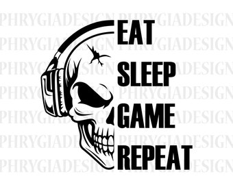 Video Game Skull Svg , Gamer Skull Svg , Gamer Svg  , Controller Svg , Video Game , Gaming Svg , Skull With Headphones , Gamer Shirt Svg