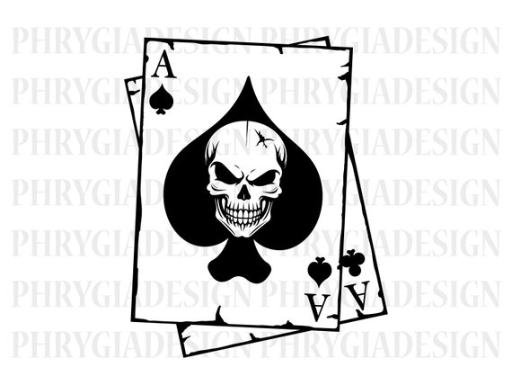 Pocket Aces Skull Svg , Poker Svg , Playing Cards Svg , Poker Cards Svg , Cards Clipart , Skull Gambler Svg , Skeleton Svg