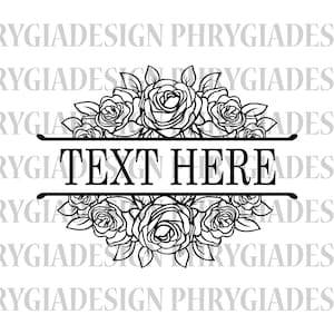 Floral Border Svg , Split Monogram Svg , Floral Frame Svg , Flower Border Svg , Digital Download , Instant Download